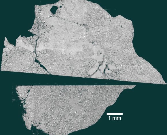 Backscattered electron image of the NWA 16286 sample. Image credit: Joshua Snape / University of Manchester.