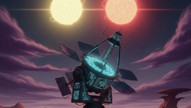 Ramiro Saide et al. explored how hidden electromagnetic leakage might look to extraterrestrials up to 200 light-years from Earth, if they had state-of-the-art radio telescopes like our own. Image credit: Gemini AI.