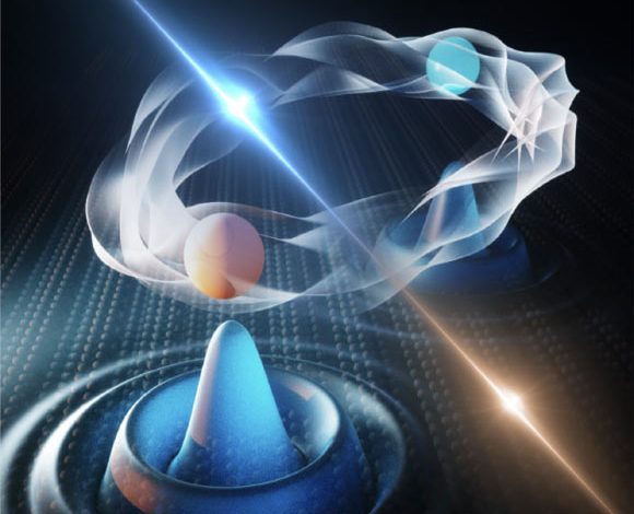 Using Higgs echo spectroscopy, Huang et al. uncovered unconventional echo formation caused by inhomogeneous broadening and soft quasiparticle bands, which dynamically evolve under THz driving. Image credit: Ames National Laboratory.