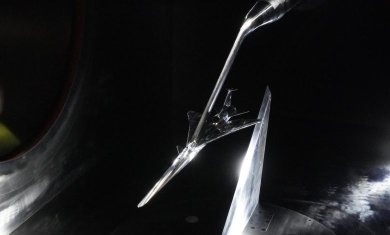 NASA testa X-59 em túnel de vento supersônico