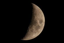 Exploração lunar: observe a lua crescente ao lado da estrela Spica