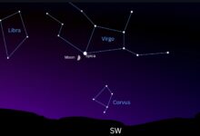 NASA observa Spica perto da lua crescente em 3 de julho