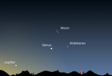 Agências espaciais observam triangular de Vênus, Lua e Aldebaran