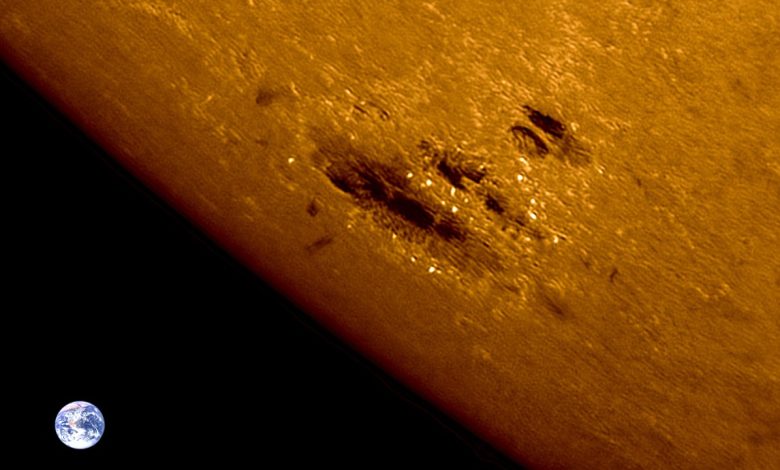 NASA monitora mancha solar com explosões magnéticas
