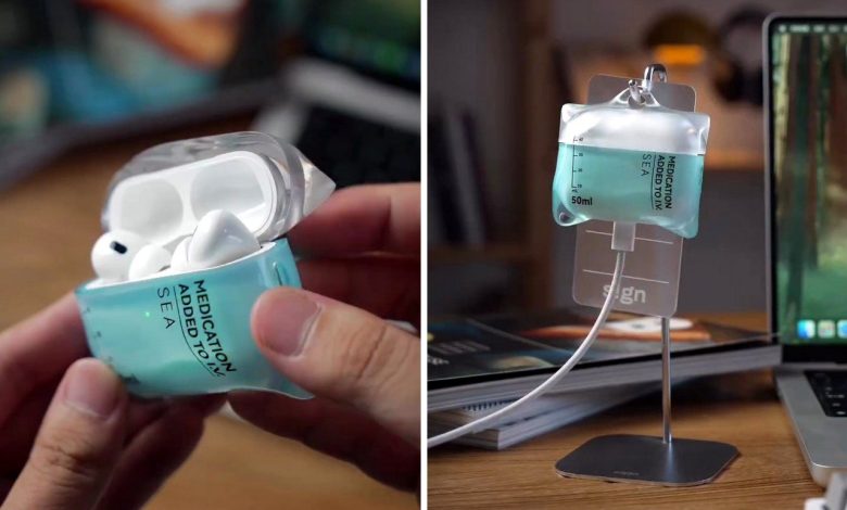 AirPods ganham design de bolsa de soro para injetar música