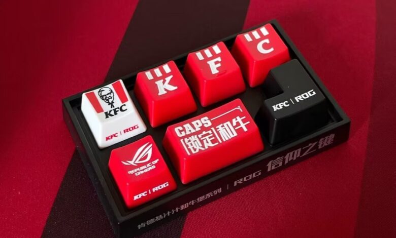 KFC e Asus ROG lançam keycaps temáticas com design exclusivo