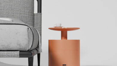 Mobiliário inteligente apresenta mesa lateral robô com toque humano