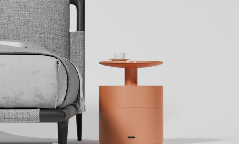 Mobiliário inteligente apresenta mesa lateral robô com toque humano