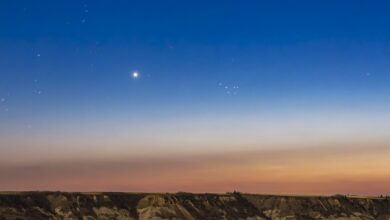 Pleiades e Vênus se destacam no céu da madrugada em 5 de julho