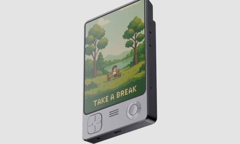 Conceito de telefone digital detox lembra produto de jogo divertido