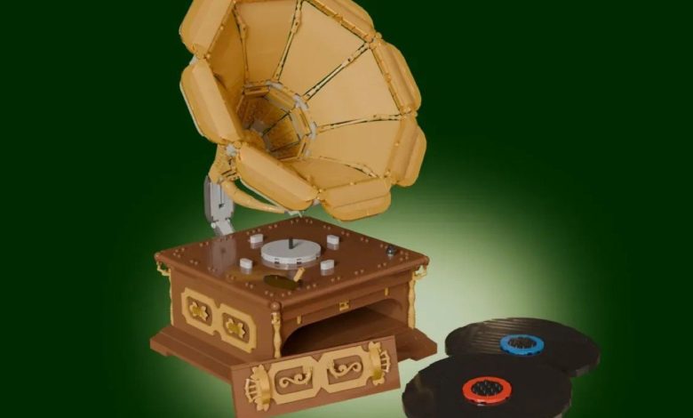 LEGO apresenta gramofone com design vintage e vinis manuais