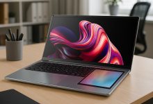 Design de laptop touchscreen transforma multitarefa no trabalho