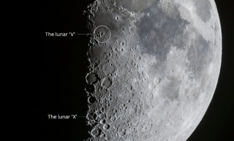 NASA revela formações 'X' e 'V' na superfície lunar em 2 de julho