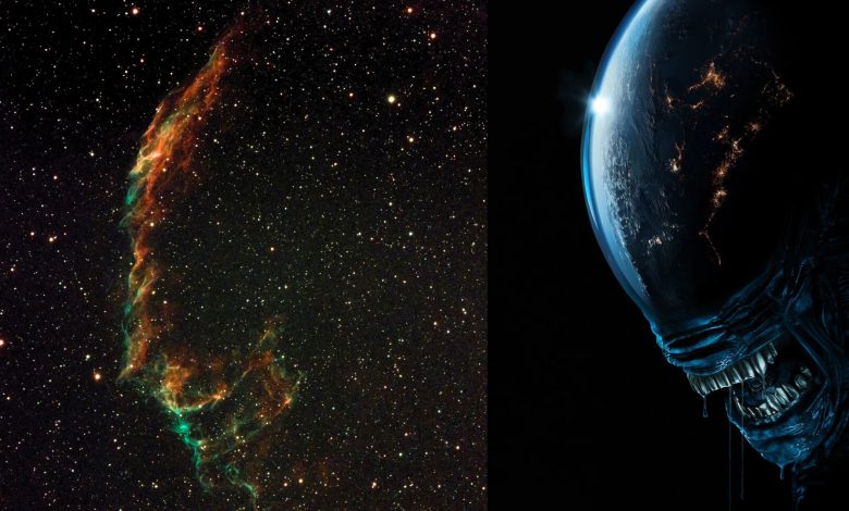 NASA captura imagem da Nebulosa do Véu com 'Alien' Xenomorph