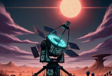 Ramiro Saide et al. explored how hidden electromagnetic leakage might look to extraterrestrials up to 200 light-years from Earth, if they had state-of-the-art radio telescopes like our own. Image credit: Gemini AI.