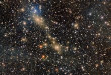 Abell 3667 is featured in this DECam image. Image credit: CTIO / NOIRLab / NSF / AURA / Anthony Englert, Brown University / T.A. Rector, University of Alaska Anchorage & NSF’s NOIRLab / M. Zamani & D. de Martin, NSF’s NOIRLab.