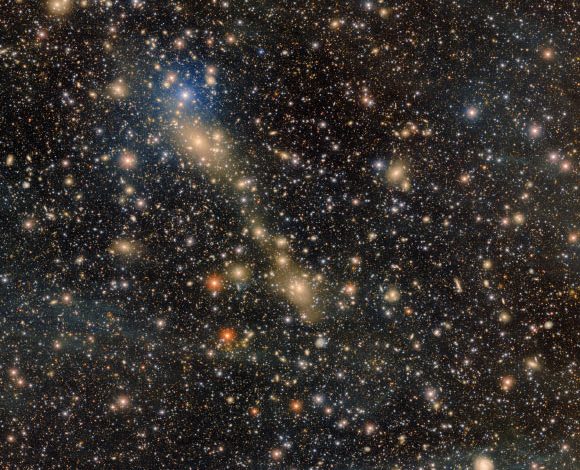 Abell 3667 is featured in this DECam image. Image credit: CTIO / NOIRLab / NSF / AURA / Anthony Englert, Brown University / T.A. Rector, University of Alaska Anchorage & NSF’s NOIRLab / M. Zamani & D. de Martin, NSF’s NOIRLab.