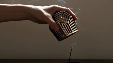 Genji-kō lança queimador de incenso com design contemporâneo