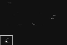 Psyche captured images of Earth and our Moon from about 290 million km (180 million miles) away in July 2025, as it calibrated its imager instrument. Image credit: NASA / JPL-Caltech / ASU.