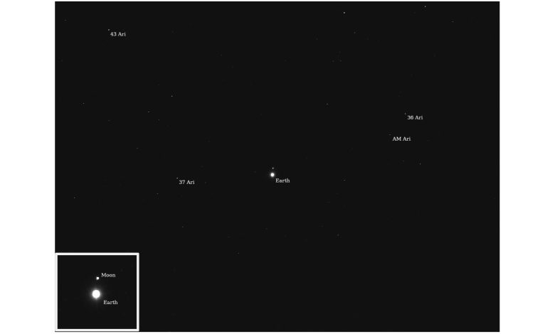 NASA envia imagem impressionante da Terra a partir do asteroide Psyche