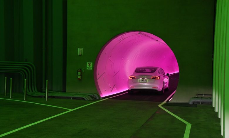 Tesla testa autônomo em túneis da The Boring Company em Las Vegas