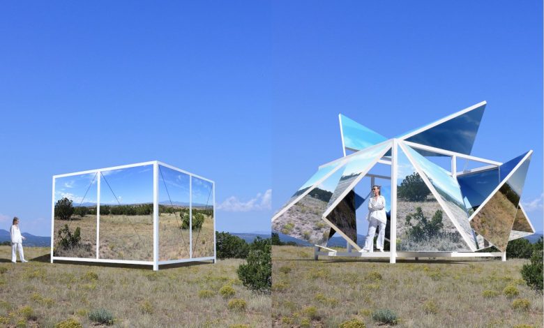 Pavilhão Folding Landscape transforma arquitetura em lente viva