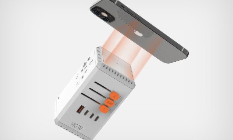 Adapter GaN de 140W une design inteligente e carregamento sem fio