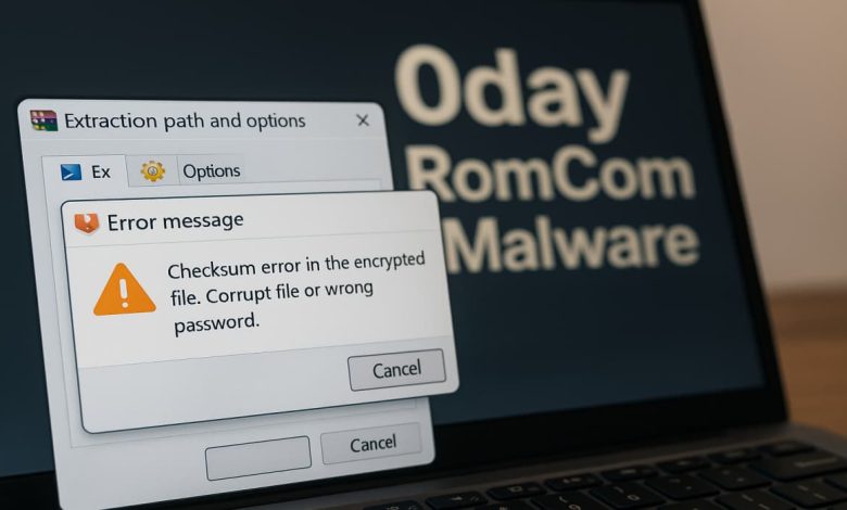 WinRAR é explorado em ataque com malware RomCom CVE-2025-8088