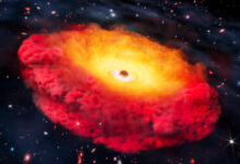 An artist’s impression of CAPERS-LRD-z9. Image credit: Erik Zumalt, University of Texas at Austin.