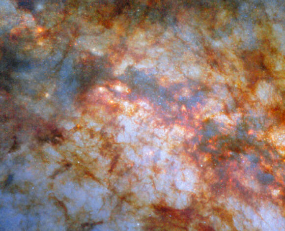 This Hubble image shows Messier 82, a starburst irregular galaxy located 12 million light-years away in the constellation of Ursa Major. Image credit: NASA / ESA / Hubble / W.D. Vacca.