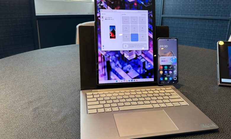 Lenovo inova com laptop que vira de horizontal para vertical
