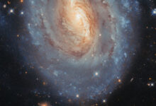 This Hubble image shows NGC 6000, a barred spiral galaxy some 102 million light-years away in the constellation of Scorpius. Image credit: NASA / ESA / Hubble / A. Filippenko / M.H. Özsaraç.