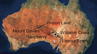 Map of the ananguites strewn field, based on the tektite locations. Image credit: Musolino et al., doi: 10.1016/j.epsl.2025.119600.
