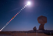 NASA captura eclipses lunares em timelapse no deserto branco
