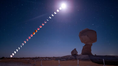 NASA captura eclipses lunares em timelapse no deserto branco