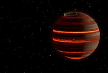 An artist’s impression of aurora on the brown dwarf SIMP-0136. Image credit: Evert Nasedkin.