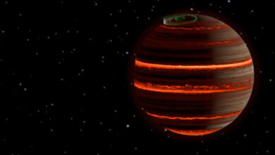 An artist’s impression of aurora on the brown dwarf SIMP-0136. Image credit: Evert Nasedkin.