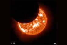 NOAA captura imagem do eclipse parcial com satélite GOES-19