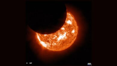 NOAA captura imagem do eclipse parcial com satélite GOES-19