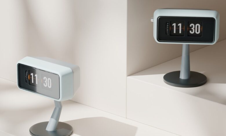 Minimalist flip clock traz charme retro ao mobiliário moderno