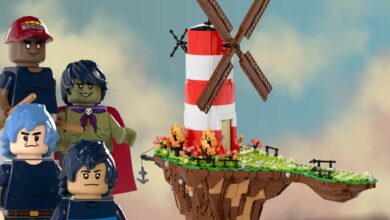 Gorillaz lança set de design com ilha de moinho de vento LEGO