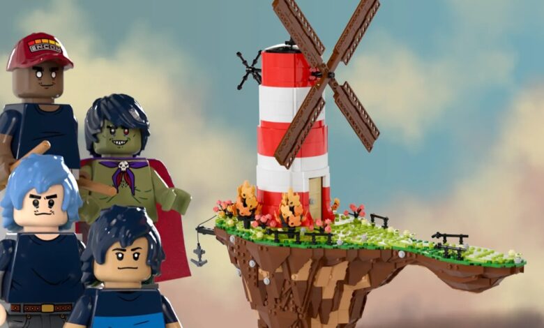 Gorillaz lança set de design com ilha de moinho de vento LEGO