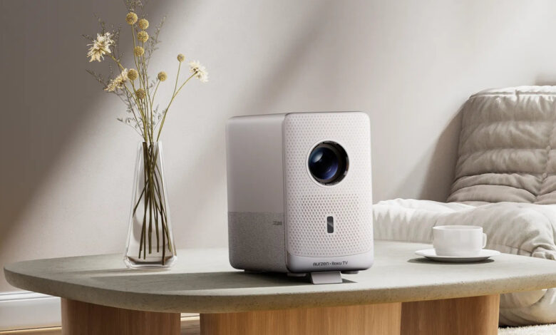 Roku lança projetor inteligente Aurzen EAZZE D1R Cube
