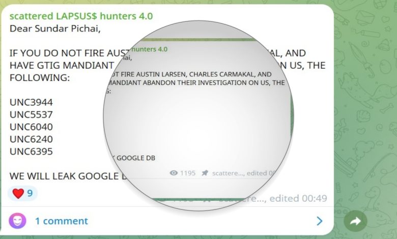 Lapsus$ ameaça Google com ataque de ransomware se não demitir