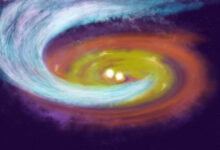 An artist’s impression of the SVS 13A system. Image credit: NSF / AUI / NSF’s NRAO / P.Vosteen.