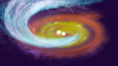 An artist’s impression of the SVS 13A system. Image credit: NSF / AUI / NSF’s NRAO / P.Vosteen.