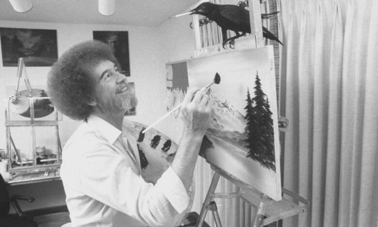 Leilão de pinturas de Bob Ross apoia TVs locais em crise