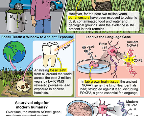 Lead exposure to humans in modern times versus our ancestors. Image credit: J. Gregory / Mount Sinai Health System.