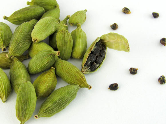 Cardamom (Elettaria cardamomum) seeds. Image credit: Karyna Panchenko.