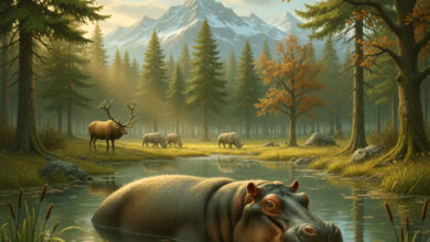 Radiocarbon dating reveals the mid-Weichselian presence of common hippos (Hippopotamus amphibius) in the Upper Rhine Graben in Germany. Image credit: Gemini AI.